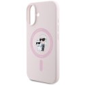 Karl Lagerfeld KLHMP16MSCMKCRHP iPhone 16 Plus różowy/pink HC MagSafe Silicone KC Heads Ring