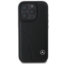 Mercedes MEHCP16L23RBCSK iPhone 16 Pro 6.3" czarny/black hardcase MB Curved Stitches Leather