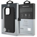 Mercedes nakładka do iPhone 16 Pro 6,3" MEHMP16L23RBARK Hardcase Textured And Plain Leather MagSafe czarna