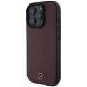 Mercedes nakładka do iPhone 16 Pro 6,3" MEHMP16L23RBARR Hardcase Textured And Plain Leather MagSafe czerwona