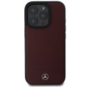 Mercedes nakładka do iPhone 16 Pro 6,3" MEHMP16L23RBARR Hardcase Textured And Plain Leather MagSafe czerwona