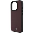 Mercedes nakładka do iPhone 16 Pro 6,3" MEHMP16L23RBARR Hardcase Textured And Plain Leather MagSafe czerwona