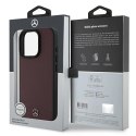 Mercedes nakładka do iPhone 16 Pro 6,3" MEHMP16L23RBARR Hardcase Textured And Plain Leather MagSafe czerwona