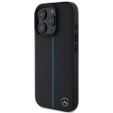 Mercedes nakładka do iPhone 16 Pro 6,3" MEHMP16L23RURBK Hardcase MB Blue Line Leather MagSafe czarna