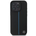 Mercedes nakładka do iPhone 16 Pro 6,3" MEHMP16L23RURBK Hardcase MB Blue Line Leather MagSafe czarna