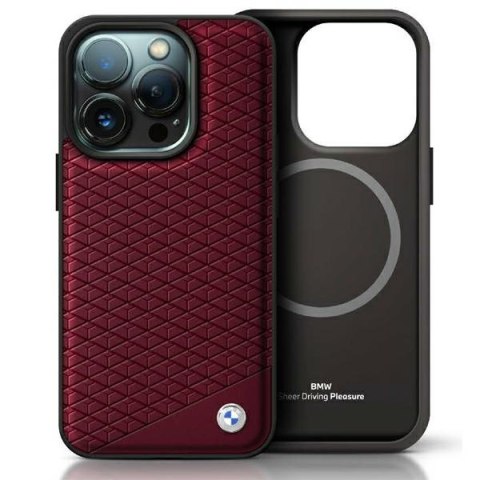 BMW BMHMP16X23RDDR iPhone 16 Pro Max 6.9" czerwony/red hardcase Sign Leather Diamond Metal Logo MagSafe