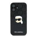 Karl Lagerfeld nakładka do iPhone 16 6,1" KLHCP16SPGKLKIPK czarna Hardcase Monogram Karl Head Pin