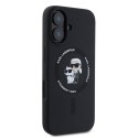 Karl Lagerfeld nakładka do iPhone 16 6,1" KLHMP16SSCMKCRHK czarna hardcase Silicone KC Heads Ring MagSafe