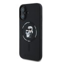 Karl Lagerfeld nakładka do iPhone 16 Plus 6,7" KLHMP16MSCMKCRHK czarna Hardcase Silicone Karl&Choupette Heads Ring MagSafe