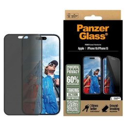 PanzerGlass Privacy Screen Protector iPhone 16 6.1