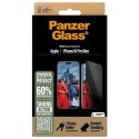 PanzerGlass Privacy Screen Protector iPhone 16 Pro Max 6.9" Ultra-Wide Fit P2864