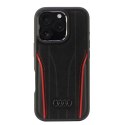 Audi Genuine Leather MagSafe iPhone 16 Pro 6.3" czarno-czerwony/black-red hardcase AU-TPUPCMIP16P-R8/D3-RD