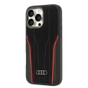 Audi Genuine Leather MagSafe iPhone 16 Pro Max 6.9" czarno-czerwony/black-red hardcase AU-TPUPCMIP16PM-R8/D3-RD