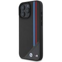 BMW BMHMP16S23PUTRK iPhone 16 6.1" czarny/black hardcase M Meshed Tricolor Stripes MagSafe