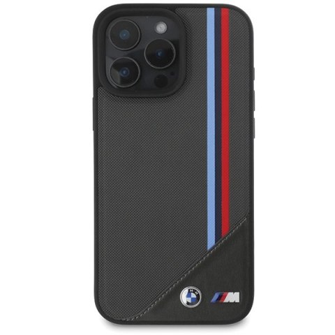 BMW BMHMP16S23PUTRK iPhone 16 6.1" czarny/black hardcase M Meshed Tricolor Stripes MagSafe
