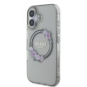 Guess nakładka do iPhone 16 6,1" GUHMP16SHFWFCK IML Flowers Wreath czarna MagSafe