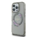 Guess nakładka do iPhone 16 Pro 6,3" GUHMP16LHFWFCK IML Flowers Wreath czarna MagSafe