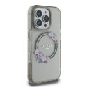 Guess nakładka do iPhone 16 Pro 6,3" GUHMP16LHFWFCK IML Flowers Wreath czarna MagSafe