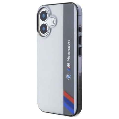 BMW BMHCP16S23HTFEG iPhone 16 6.1" szary/grey hardcase Motosport IML Vertical Stripe