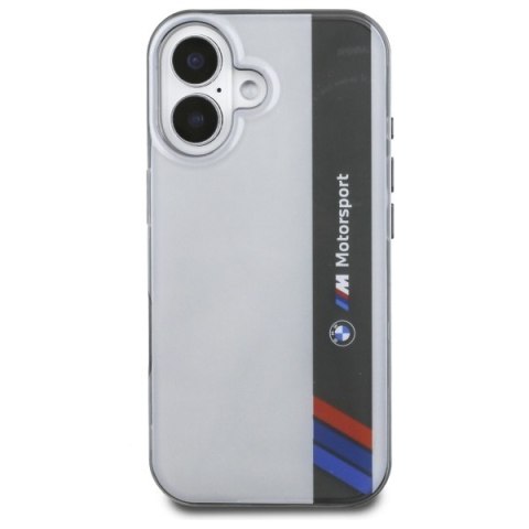 BMW BMHCP16S23HTFEG iPhone 16 6.1" szary/grey hardcase Motosport IML Vertical Stripe