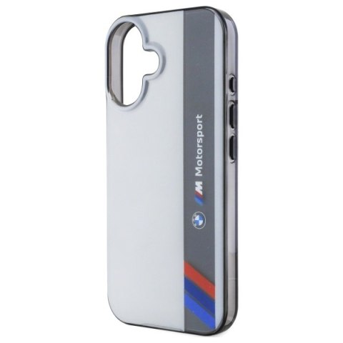 BMW BMHCP16S23HTFEG iPhone 16 6.1" szary/grey hardcase Motosport IML Vertical Stripe