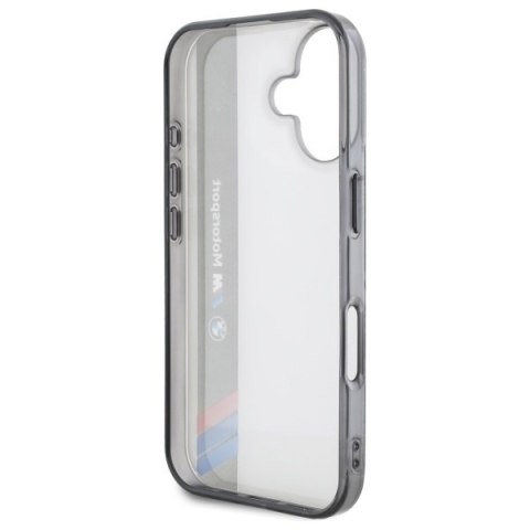 BMW BMHCP16S23HTFEG iPhone 16 6.1" szary/grey hardcase Motosport IML Vertical Stripe