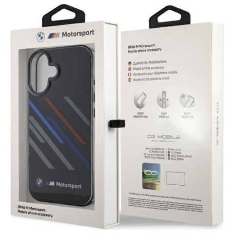 BMW BMHCP16S23HTRAK iPhone 16 6.1" czarny/black hardcase Motosport IML Random Stripes
