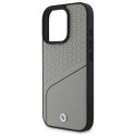 BMW BMHMP16X23RDCLG iPhone 16 Pro Max 6.9" szary/grey hardcase Sign Leather Textured and Line MagSafe