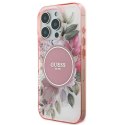 Guess GUHMP16XHFWBDCEP iPhone 16 Pro Max 6.9" różowy/pink hardcase IML Flower & Tonal Circle MagSafe