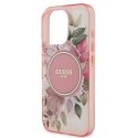 Guess GUHMP16XHFWBDCEP iPhone 16 Pro Max 6.9" różowy/pink hardcase IML Flower & Tonal Circle MagSafe