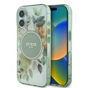 Guess GUHMP16MHFWBDCEN iPhone 16 Plus 6.7" zielony/green hardcase IML Flower & Tonal Circle MagSafe