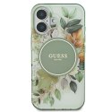 Guess GUHMP16MHFWBDCEN iPhone 16 Plus 6.7" zielony/green hardcase IML Flower & Tonal Circle MagSafe