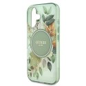 Guess GUHMP16MHFWBDCEN iPhone 16 Plus 6.7" zielony/green hardcase IML Flower & Tonal Circle MagSafe