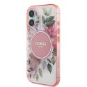 Guess GUHMP16MHFWBDCEP iPhone 16 Plus 6.7" różowy/pink hardcase IML Flower & Tonal Circle MagSafe