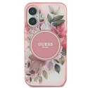 Guess GUHMP16MHFWBDCEP iPhone 16 Plus 6.7" różowy/pink hardcase IML Flower & Tonal Circle MagSafe