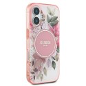 Guess GUHMP16MHFWBDCEP iPhone 16 Plus 6.7" różowy/pink hardcase IML Flower & Tonal Circle MagSafe