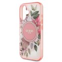 Guess GUHMP16MHFWBDCEP iPhone 16 Plus 6.7" różowy/pink hardcase IML Flower & Tonal Circle MagSafe