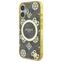 Guess GUHMP16SH4PYEEW iPhone 16 6.1" brązowy/brown hardcase IML Peony On 4G Background MagSafe