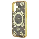 Guess GUHMP16SH4PYEEW iPhone 16 6.1" brązowy/brown hardcase IML Peony On 4G Background MagSafe