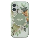 Guess GUHMP16SHFWBDCEN iPhone 16 6.1" zielony/green hardcase IML Flower & Tonal Circle MagSafe