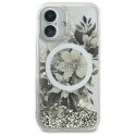 Guess GUHMP16SLFMWTE iPhone 16 6.1" beżowy/beige hardcase Liquid Glitter Flower MagSafe