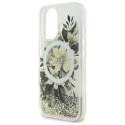 Guess GUHMP16SLFMWTE iPhone 16 6.1" beżowy/beige hardcase Liquid Glitter Flower MagSafe