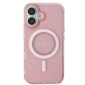 Guess GUHMP16SPFTDTEP iPhone 16 6.1" różowy/pink hardcase IML Rhinestones MagSafe