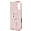 Guess GUHMP16SPFTDTEP iPhone 16 6.1" różowy/pink hardcase IML Rhinestones MagSafe