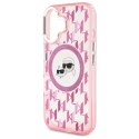 Karl Lagerfeld KLHMP16SHMCKMHP iPhone 16 6.1" różowy/pink IML Monogram Karl&Choupette Head MagSafe