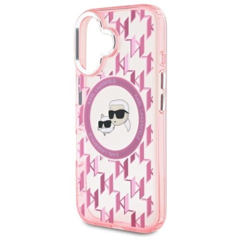 Karl Lagerfeld KLHMP16SHMCKMHP iPhone 16 6.1" różowy/pink IML Monogram Karl&Choupette Head MagSafe