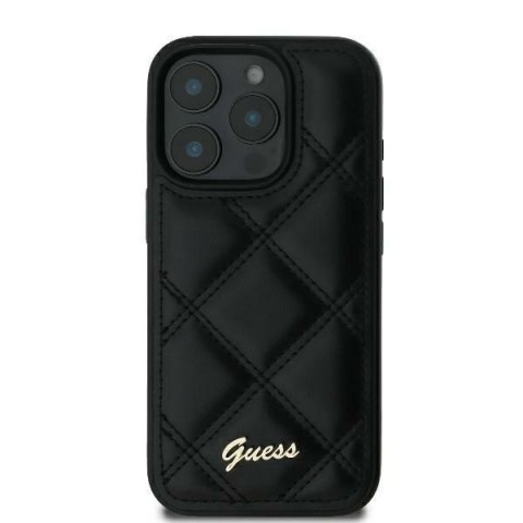 Guess GUHCP16MPSQSQSK iPhone 16 Plus 6.7" czarny/black hardcase Quilted Metal Logo