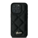 Guess GUHCP16SPSQSQSK iPhone 16 6.1" czarny/black hardcase Quiled Metal Logo