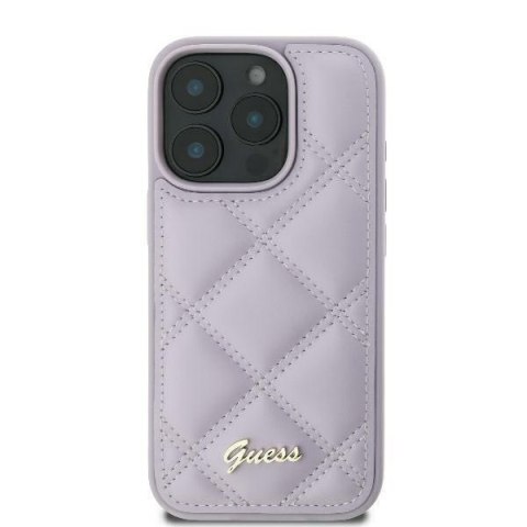 Guess GUHCP16SPSQSQSU iPhone 16 6.1" jasnofioletowy/light purple hardcase Quiled Metal Logo