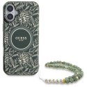 Guess GUHMP16MHCPOFPA iPhone 16 Plus 6.7" zielony/green hardcase IML Flowers Allover Electro With Pearl Strap MagSafe